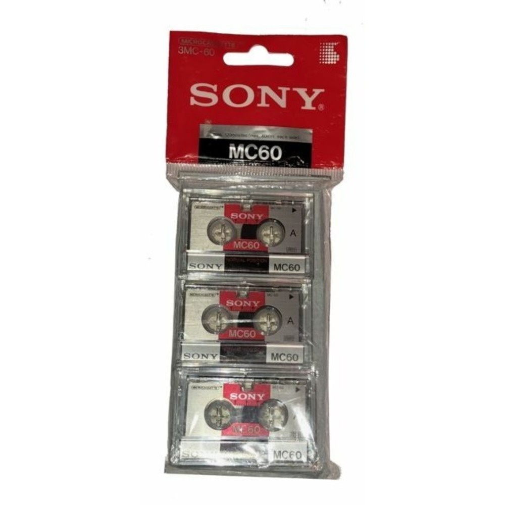 Sony Mc-60 Mc60 Microcassette Blank Cassette Tape Disc 60 Min 3 Pcs Tapes